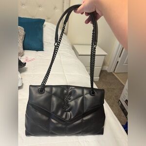 Yves Saint Laurent Black Leather Chain Shoulder Bag